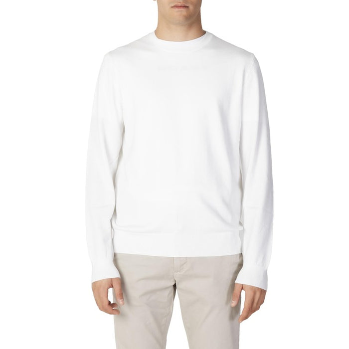 Diktat Men's White Long Knit Sweater (Pull en tricot long blanc)