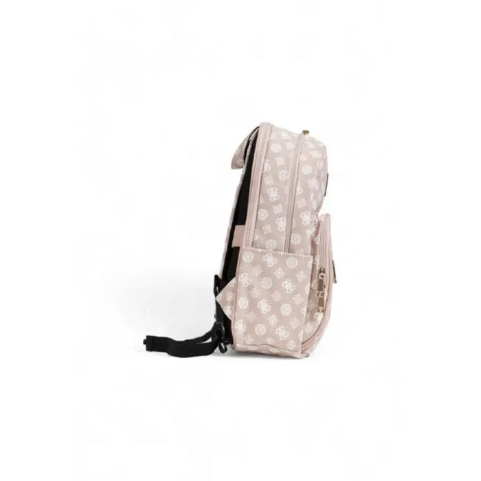 Beige Guess Women Bag featuring a stylish white polka dot pattern design