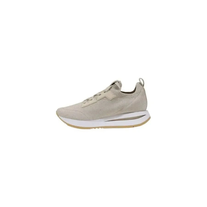 Guess Women’s Beige Sneakers with laces, perfect for casual and stylish outfits