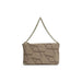 Beige geometric-patterned clutch handbag with chain strap from Armani Exchange