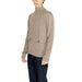 Beige knit sweater with high collar and front pockets from Hamaki-ho Men Knitwear