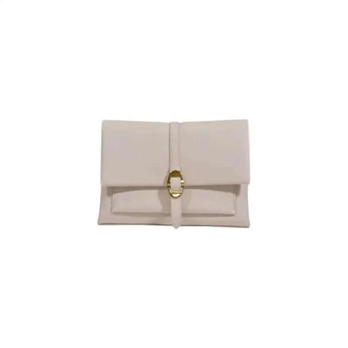 Beige leather clutch purse with gold clasp from Coccinelle Women Bag collection