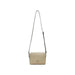 Beige leather crossbody handbag with adjustable strap by Calvin Klein Jeans