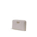 Beige leather Guess zip-around wallet with multiple inside compartments for women