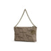 Beige leather handbag with geometric pattern and chain strap by Armani Exchange