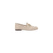 Beige leather loafer with gold hardware from Guess Women’s Black Leather Moccasin Flats