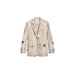 Beige patterned blazer from Desigual with lapel collar for women’s fashion