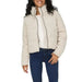 Beige puffer jacket with high collar and front zipper from Only Women’s collection