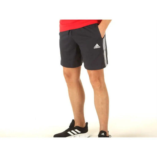 Black Adidas Men Shorts with white side stripes