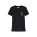 Black Armani Exchange Women’s T-Shirt featuring small AJ logo on chest pocket