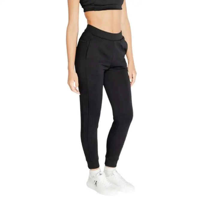 Black athletic jogger pants for women by Calvin Klein Sport, ideal for activewear styling