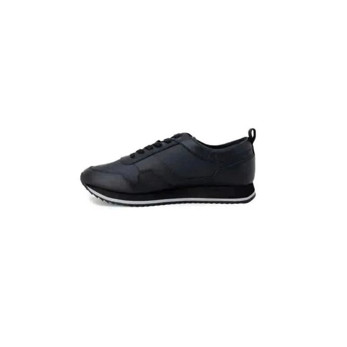 Black Calvin Klein Men Sneakers with sleek profile and white sole for athletic performance