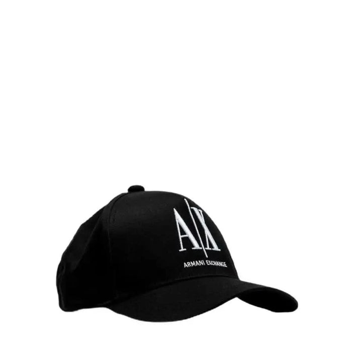 Black Armani Exchange cap with AX logo and Armani Exchange text for men