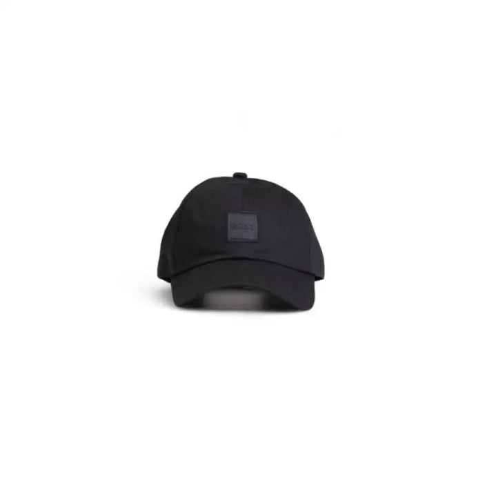 Black Boss Men Cap featuring a square patch on the front for a stylish look