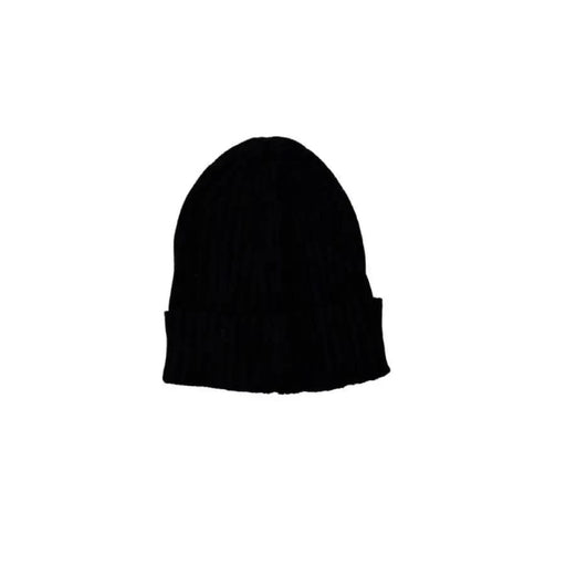 U.S. Polo Assn. black beanie hat for men, fall winter product on white background.