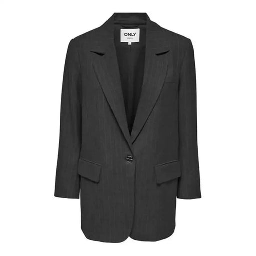 Black blazer with single button closure and notched lapels from Only Women Blazer