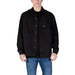 Calvin Klein Jeans Men Long Classic Black Button Shirt displayed elegantly