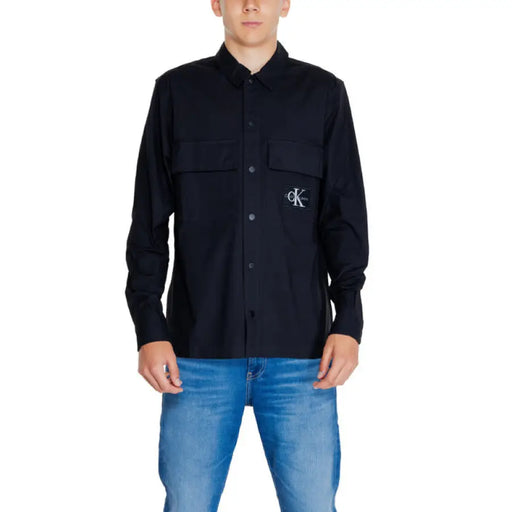 Calvin Klein Jeans Men Shirt - Black button-up with chest pockets and CK logo