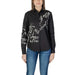 Black button-up shirt with gray script pattern for Desigual Women’s Spring/Summer collection