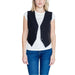 Black buttoned vest over white short-sleeved shirt and blue jeans - Only Women Gilet