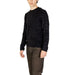 Black cable-knit sweater with crew neckline from Hamaki-ho Men Knitwear collection