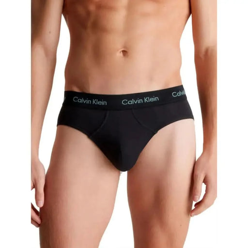 Black Calvin Klein men’s brief underwear with branded waistband from Calvin Klein Men Underwear