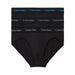 Black Calvin Klein men’s brief underwear with colorful repeating logo waistbands