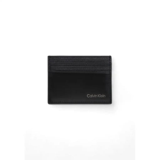 Black Calvin Klein card holder or slim wallet for men in elegant design