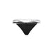 Black Calvin Klein thong underwear with white waistband for women