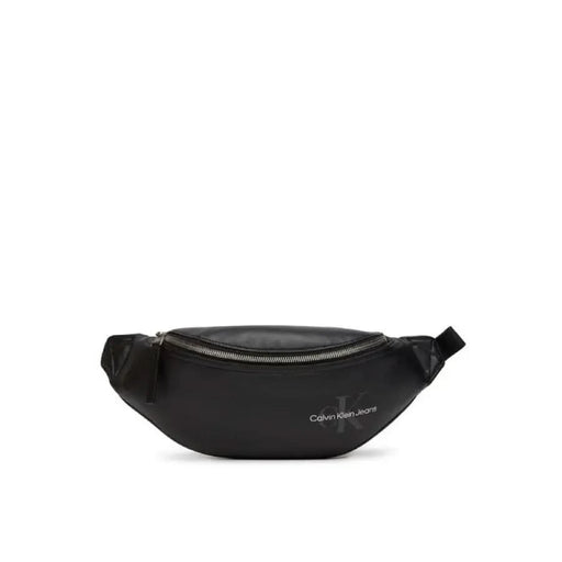 Black Calvin Klein fanny pack with zipper closure featured in Calvin Klein Men Bag