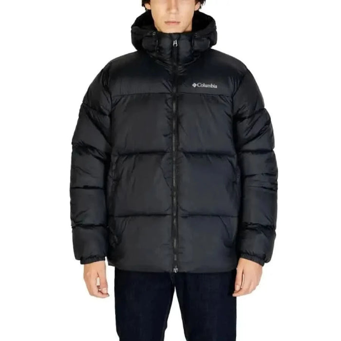 Black Columbia puffer jacket with hood from Columbia Men Jacket collection