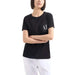 Black cotton t-shirt featuring AX logo on chest pocket from Armani Exchange Women T-Shirt