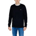 Black crewneck sweater with logo for Tommy Hilfiger Jeans Men Knitwear