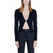 Black cropped V-neck cardigan with single clasp, from Morgan De Toi Women’s Knitwear