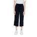 Black cropped wide-leg pants with a white top and white sneakers - Only Women Trousers