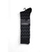 Black dress sock featuring gray Emporio Armani eagle logo pattern for men