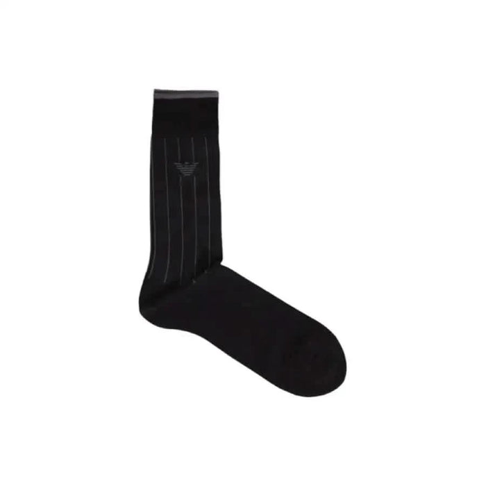 Black dress sock with thin vertical pinstripes from Emporio Armani Underwear for men