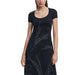 Black dress with white floral design from Desigual for women’s elegant fashion