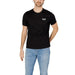 Black EA7 logo t-shirt paired with light blue jeans from EA7 Men T-Shirt collection