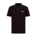 Black EA7 polo shirt featuring a white logo on the chest for men