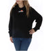 Ellesse Women Sweatshirts: Black Ellesse hoodie worn by person with long blonde hair, blue jeans