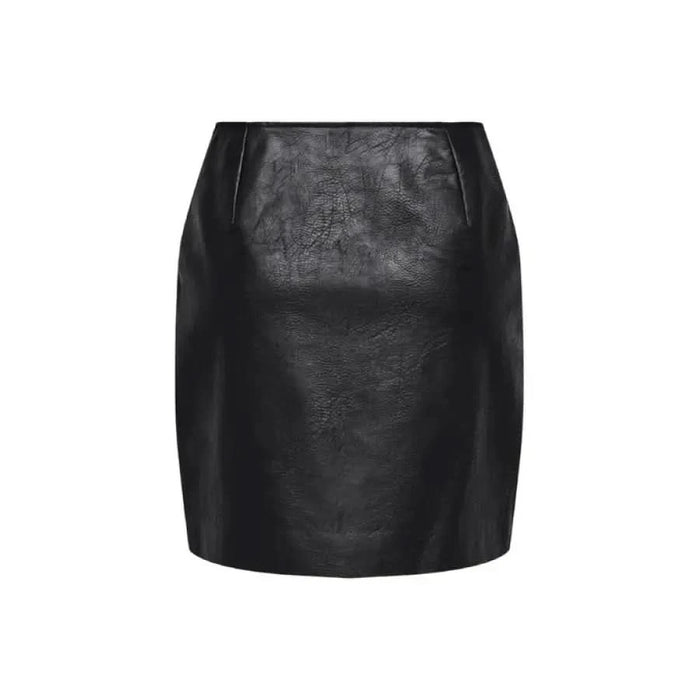 Women’s Black Zip Skirt in Black Faux Leather for Fall and Winter Fashion