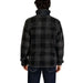 Black and grey plaid fleece jacket from the back, Columbia Men Jacket