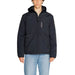 Black hooded jacket with full-length zipper and side pockets by Napapijri Men Jacket