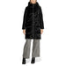 Black Hooded Puffer Coat from CLERÈ, Women’s Polyester Jacket with Pockets and Zip