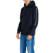 Calvin Klein Jeans Men Sweatshirts - Black hooded sweatshirt with gray sleeve stripe