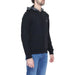 Emporio Armani Men Sweatshirt Black Hooded with Branded Collar and Chest Logo