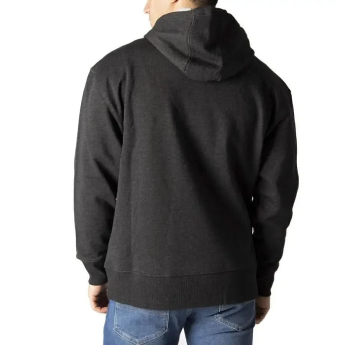 Back view of black hooded sweatshirt Tommy Hilfiger Jeans Men Sweatshirts