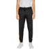 Black jogger sweatpants with tan side stripes and elastic cuffs by Alviero Martini Prima Classe