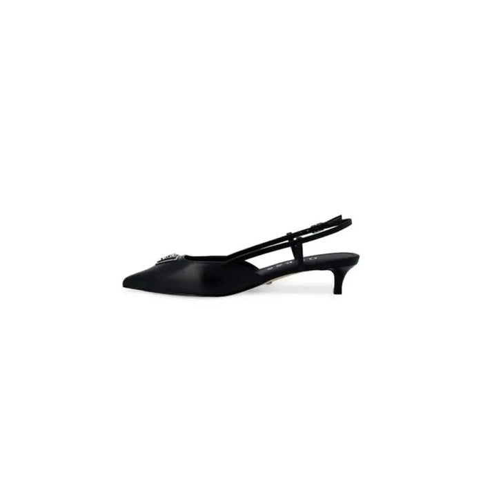 Black kitten heel slingback in Guess Women’s Pumps with Bow and Buckle design